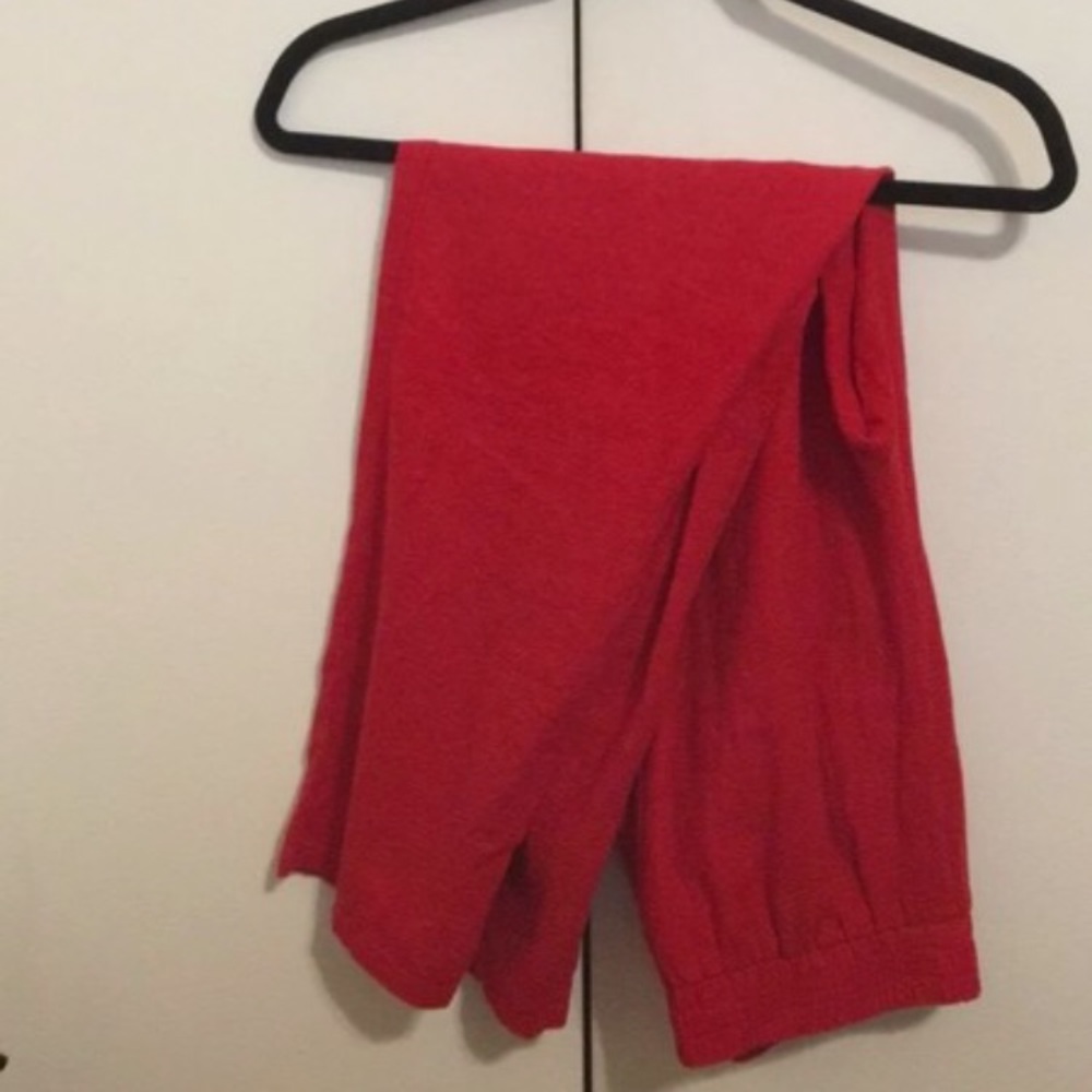 red linen pants